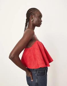 ARRANGE Топ-трапеция с волнистой текстурой, красный