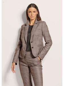 MADELEINE Блейзер в клетку «Глен» с эластичными вставками, цвет капучино/серо-коричневый