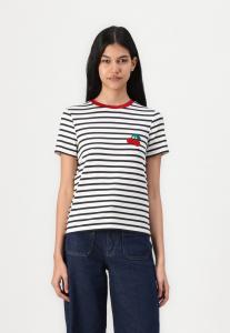 Футболка ONLY ONLHEART LIFE TEE, Cloud Dancer/Night Sky/Red Cherry/Off-White