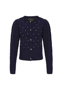 Вязаный кардиган faina, темно-синий