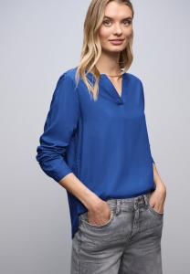 Блуза Street One IN UNIFARBE, Blau/Dark Blue