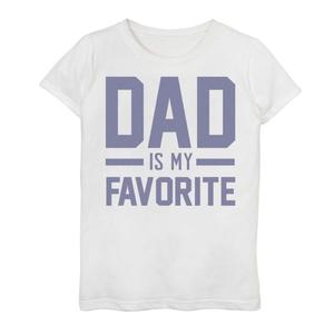 Девочки 7–16 лет — моя любимая футболка с ярким черным рисунком «Папа» Licensed Character, белый