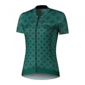 Джерси SHIMANO W's SAGAMI с коротким рукавом на молнии, зеленое