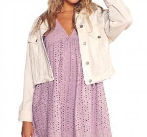 Mustard Seed Джинсовая куртка Paula с эффектом потертости, белая