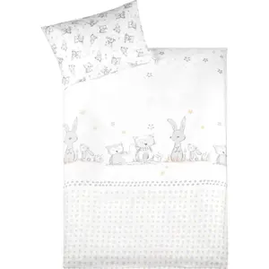 Детское постельное белье Julius Zöllner «Зайка и Сова», с кроликами и совой, белый