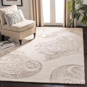 Ковер ручной работы SAFAVIEH, 122 x 183 см, Bella Collection Ivory/Beige BEL153B Paisley из премиальной шерсти и вискозы