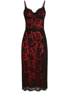 Платье миди Dolce & Gabbana из цветочного кружева, черный