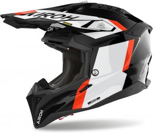 Мотоциклетный шлем Airoh Aviator 3 HPC Carbon Fiber Offroad, Gloss Glory Orange