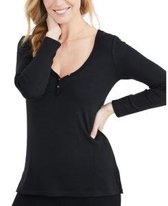 Хенли-топ для беременных и кормящих мам HATCH Collection The Rib, черный