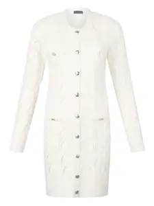 Платье вязаное косами на пуговицах LIU JO, белый