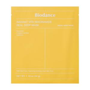 BIODANCE Radiant Vita Niacinamide Real Deep Mask 34 г — осветляющая тканевая маска с ниацинамидом