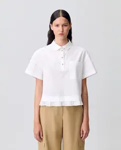 Женский топ с воротником Питер Пэн и карманом Claudie Pierlot, белый