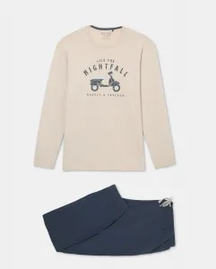 Мужская пижама из джерси с длинными рукавами Easy Wear, бежевый