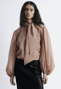 Блуза & other stories PUFF-SLEEVE BOW-DETAIL, Beige