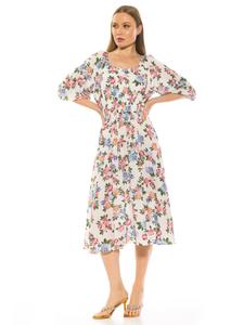 Платье Эмили с круглым вырезом ALEXIA ADMOR, цвет ivory floral