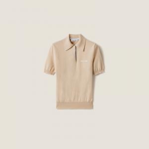 Кашемировая толстовка-поло Miu Miu, белый