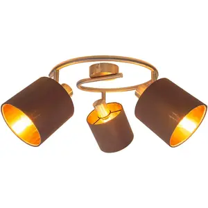 Потолочный светильник näve Maron E14 1 шт. Комплект из 3 потолочных и настенных светильников, рондель, спот, 3xE14 макс. 40 Вт, металл/текстиль Näve, коричневый