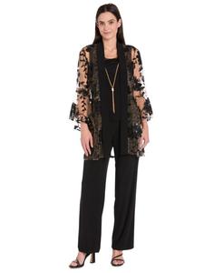 Женский комплект из 3 предметов: куртка, майка и брюки R & M Richards, Black/Nude