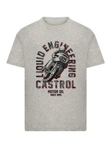 Футболка Castrol Retro Motorbike серого цвета в крапинку F4NT4STIC