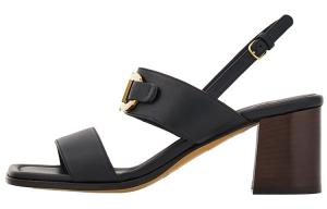 Кожаные сандалии Gancini с пряжкой, 55 мм Ferragamo, черный