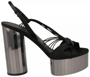 Женские туфли на платформе Ferragamo Sabrina с зеркальной поверхностью, черные