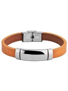 Adeliás Кожаный браслет унисекс, 21 см, коричневый
