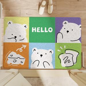 Dajiang Ковер 80х150 см для прихожей с рисунком медведя, грязеотталкивающий, износостойкий