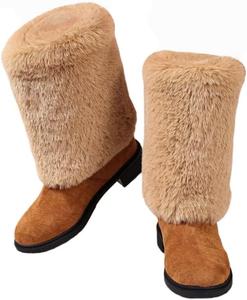 Женские однотонные зимние ботинки, модные удобные сапоги на меху, средние по голенище, доступны в 6 цветах Hhhchpm, Brown