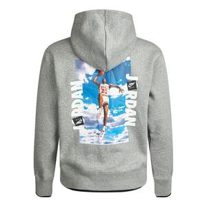 Куртка Air Jordan MENS Logo Print Fleeced Sports Hooded Jacket Grey, серый