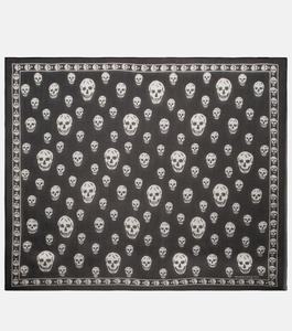 Шелковый шарф с принтом Alexander McQueen, белый