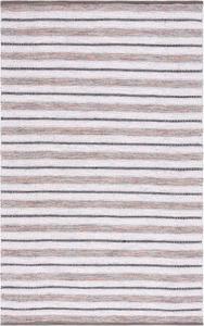 Ковер SAFAVIEH, 122 x 183 см, Montauk Collection, Grey & Ivory, плоское плетение в стиле фермерский дом бохо полоска, хлопок, простой уход, идеально для помещений с высокой проходимостью: прихожая, гостиная, спальня (MTK702F)