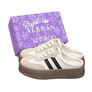 Alxnan Женские закрытые тапочки экрю с коробкой, цвет Ecru+Box