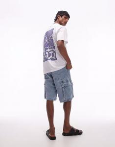 RVCA - Футболка с короткими рукавами белого цвета с графическим принтом гибискуса