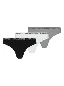 Комплект из трех трусов-стрингов с логотипом Karl Lagerfeld, черный