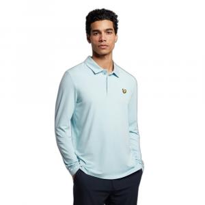 Поло Lyle & Scott Concealed Button Long, синий