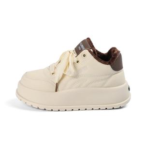 Термические утепленные противоскользящие низкие кеды Casual для женщин HUANQIU, бежевый коричневый