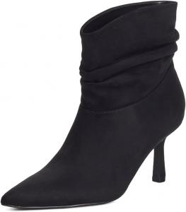 Женские ботильоны на каблуке, с массивным каблуком, на невысоком каблуке, с заостренным носком, для покупок, работы и вечеринок, размеры 4-16 US Wo wagas, Black