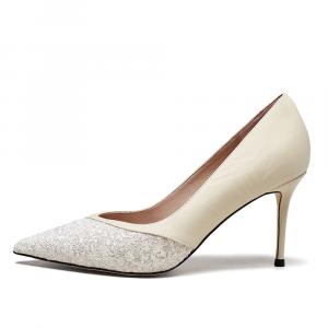 YEARCON Стройные каблуки на высоком каблуке для женщин экрю, цвет Ecru