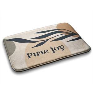 Коврик для ванной Tulup Pflanze Blatt, 90x1x90 см, бежевый