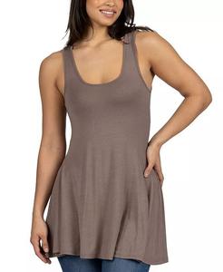 Женская туника без рукавов с круглым вырезом 24seven Comfort Apparel, бежевый