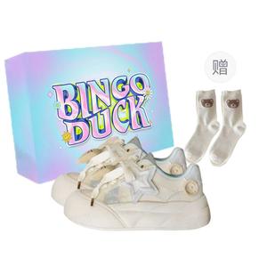 BINGO DUCK Скользоустойчивые женские скейтерские кеды низкие - небесно-голубые + эксклюзивная коробка для обуви + носки в подарок, цвет Sky Blue+Exclusive Shoe Box+Gift Socks