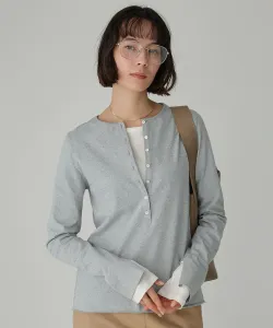 Джинсовая трикотажная футболка-поло с воротником-стойкой Babylone, цвет Light Gray 12