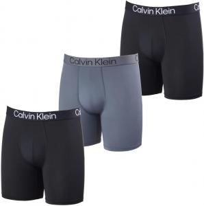 Комплект из 3 мужских трусов-боксеров Calvin Klein из хлопка и эластичной ткани с низкой посадкой, Black/Black/Gray