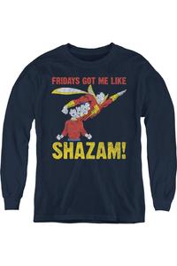 Футболка с длинным рукавом "Justice League of America" - пятница, и я в ударе Gildan, темно-синий