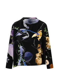 Асимметричная блузка с принтом Anntian, черный