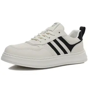 Поддерживающие, износостойкие, легкие и дышащие низкие мужские кроссовки для скейтбординга SENJIALUO, White Black