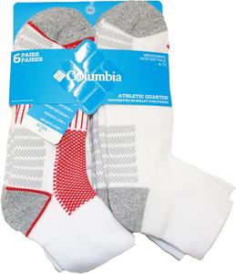 Женские носки Columbia Balance Point для ходьбы, 2 пары, низкая посадка, White/Red