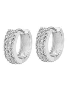 Adeliás Женские серьги - серьги-кольца на шарнирах из серебра 925 пробы с кубическим цирконием в серебре
