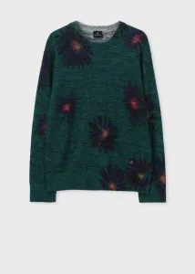 Свитер с круглым вырезом "Светящийся цветочный узор"