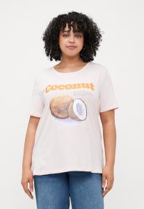 Футболка с принтом CARJAX LIFE O NECK BOXY TEE ONLY Carmakoma, розовый